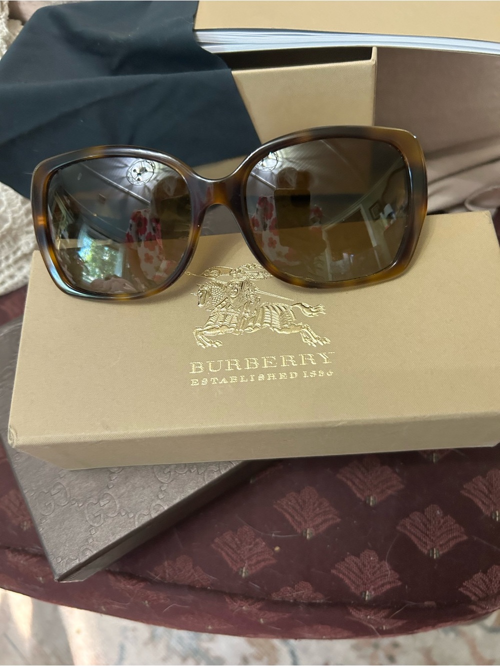 Burberry Brown Tortoiseshell Women’s Oversized Sunglasses